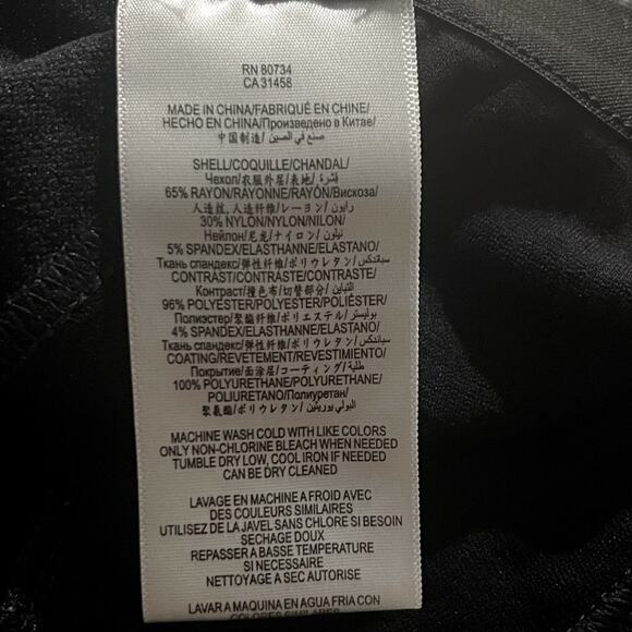 BCBGMAXAZRIA High Waist Faux Leather Trim Pant Leggings Black Size M - Picture 4 of 4